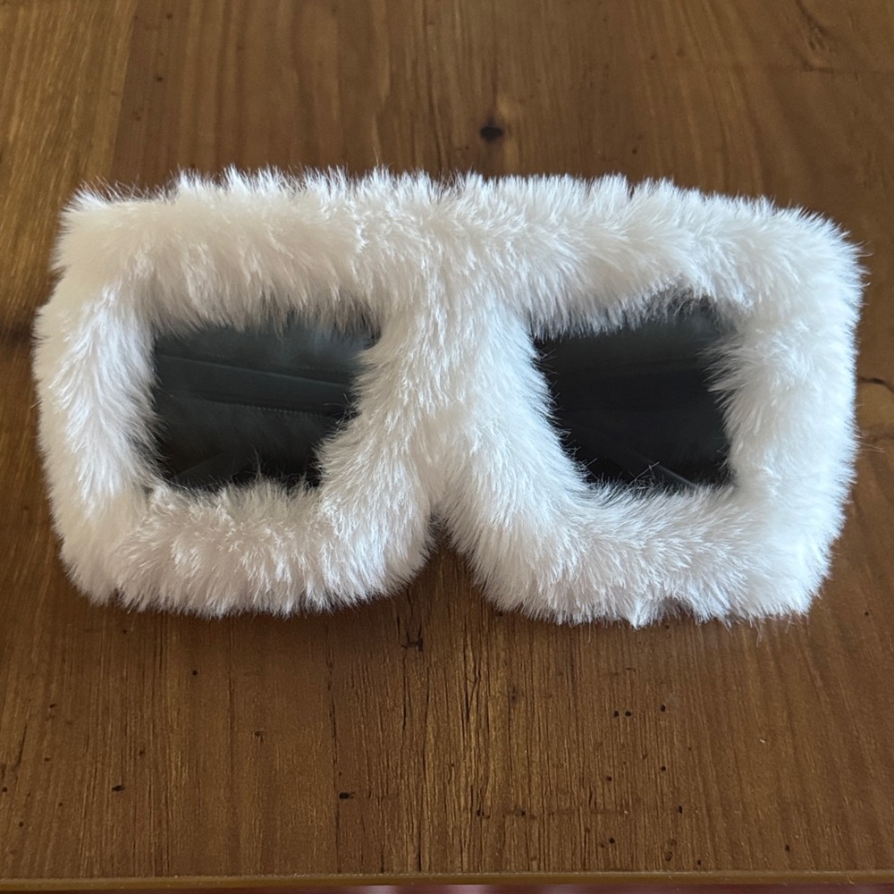 Luxurious White Furry Sunglasses